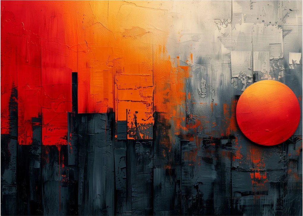 Obraz - Abstrakcyjny obraz miasta (70x50 cm)
