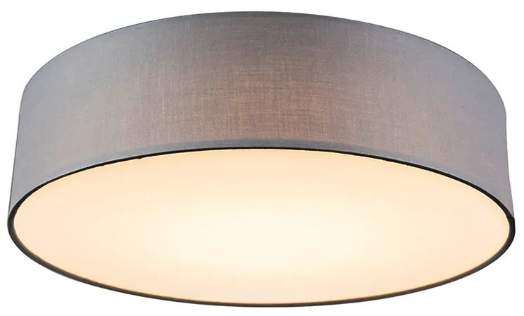 Lampa sufitowa szara 40 cm z LED - Drum LED Nowoczesny Oswietlenie wewnetrzne