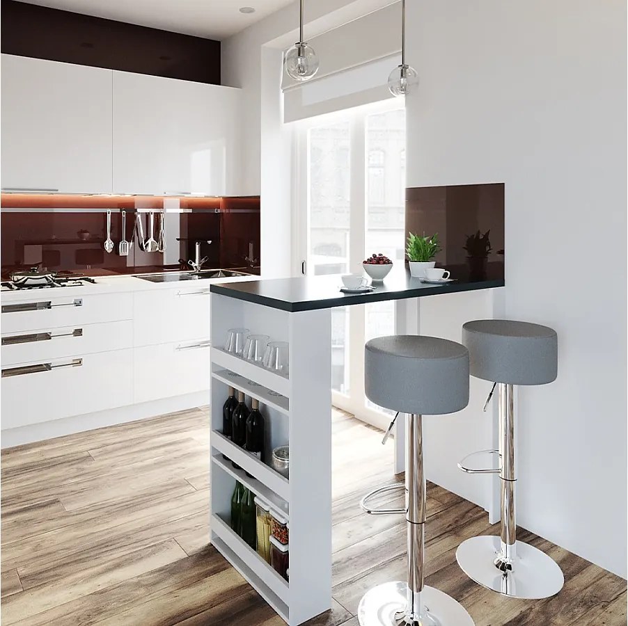 Stół barowy biały/antracyt 57x117x106