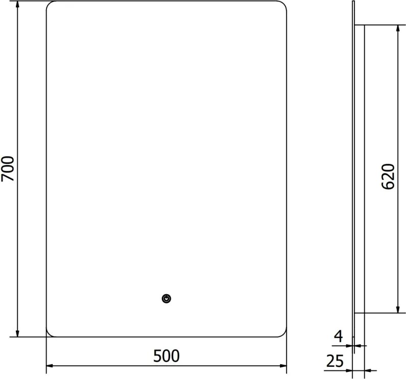 Mexen Sun lustro łazienkowe podświetlane 50 x 70 cm, LED 6000K, antypara - 9807-050-070-611-00