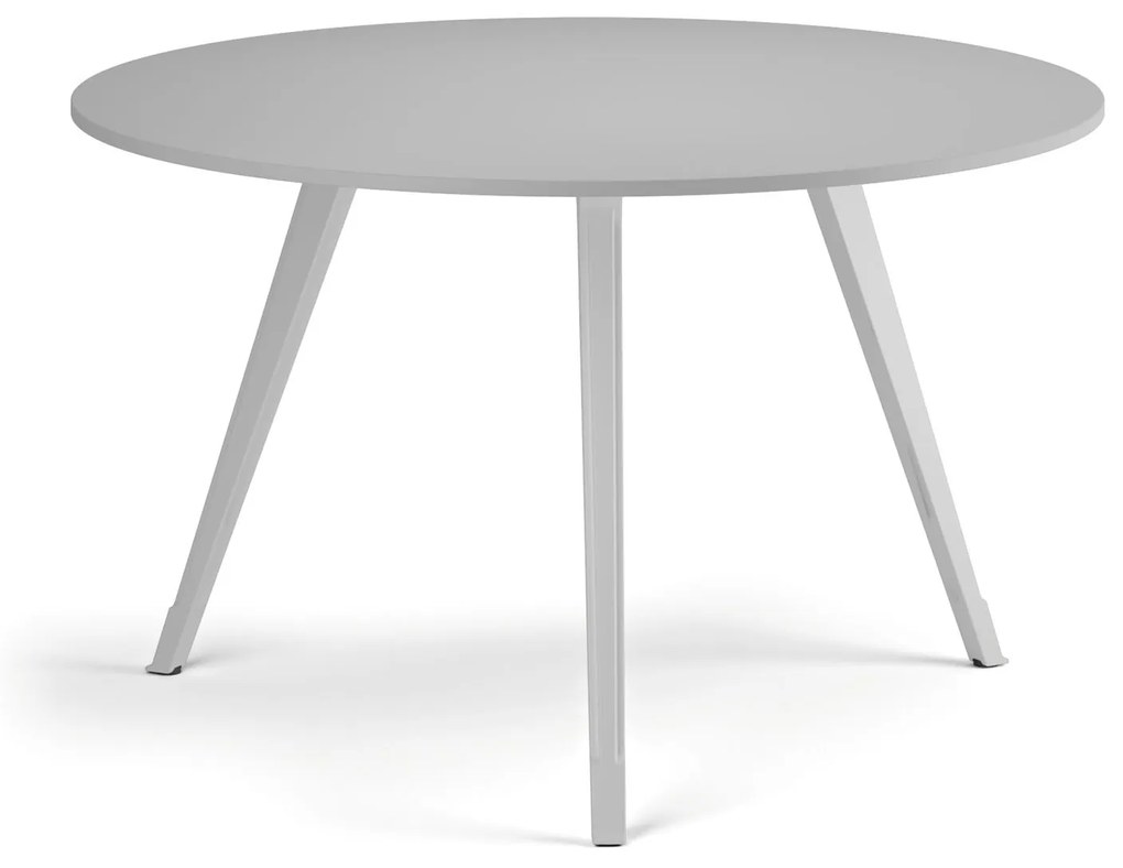 Stolik kawowy PRIMO ZEN, średnica 120 cm, biała podstawa, szary