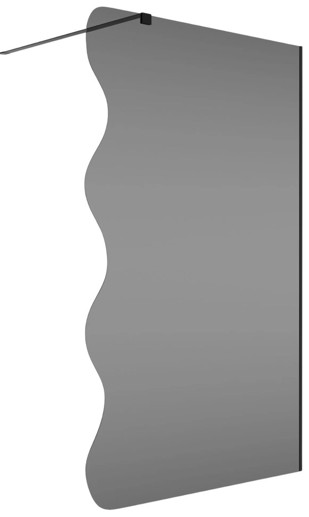 Ścianka prysznicowa Walk in fix szkło grafitowe falowane 8mm MOLIS Wave Grafit MASSI | Różne rozmiary : Kolor profili kabiny - złoty, Szerokość ścianki - 110 cm , Typ montażu - WALK in FIX (Do ściany)