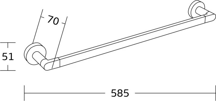 Mexen Tiber wieszak na ręcznik, czarny - 7050524-70