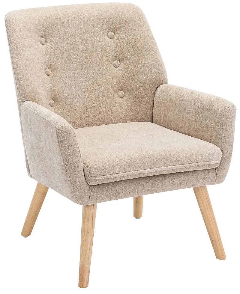 Fotel tapicerowany beżowy - OSIMO