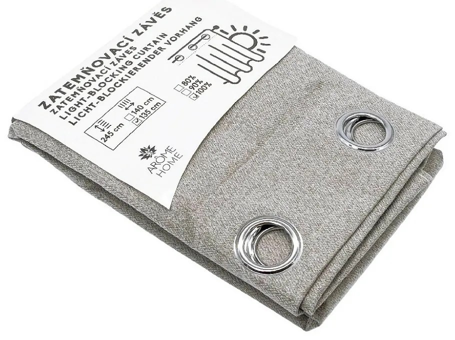 ARÔME HOME Zasłona zaciemniająca beżowa, 135 x 245cm