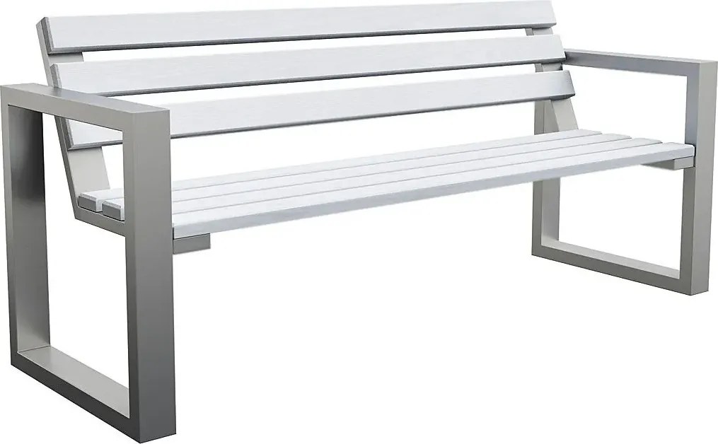 Metalowa ławka z drewnianym siedziskiem 180cm Ilbro 4X G6-M25