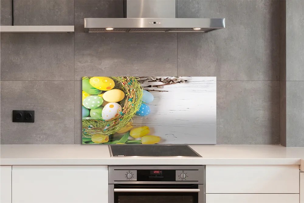 Szklany Panel Wiosenny Koszyczek z Baziami