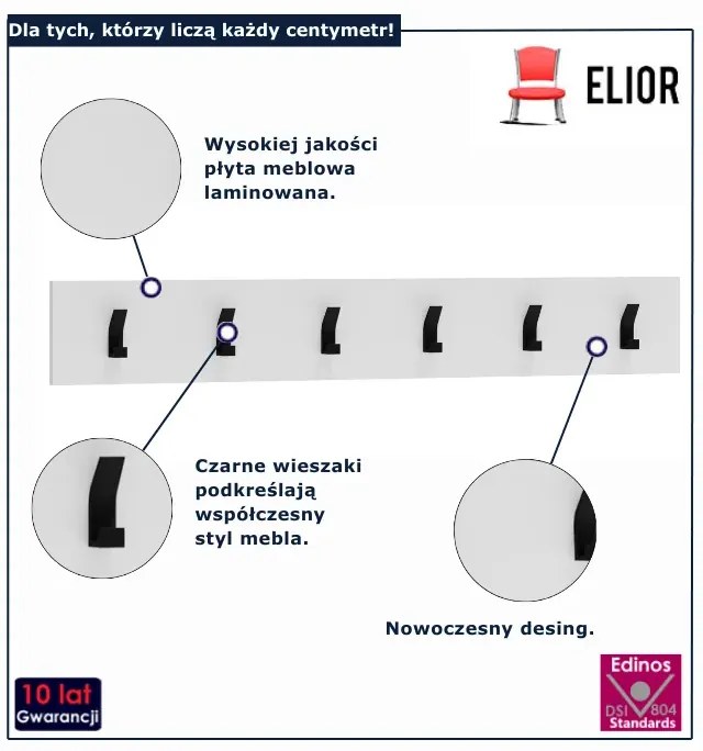 Wieszak biały do przedpokoju G6-T03