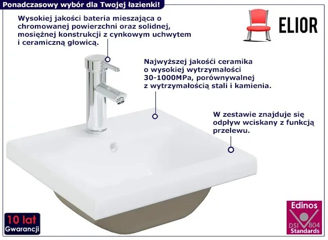 Ceramiczna umywalka wpuszczana z baterią - Jowka 3X