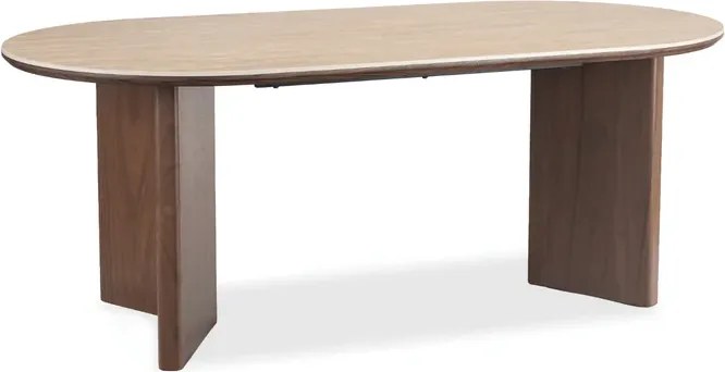 Stół Owalny DARIUS 200 cm Trawertyn/Orzech Nowoczesny