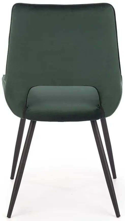 Zielone eleganckie krzesło welurowe - Adina