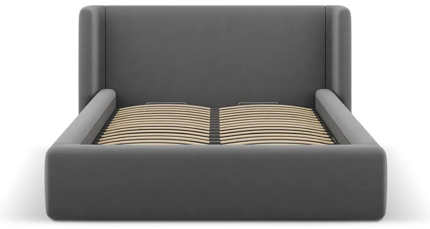 Szare tapicerowane łóżko dwuosobowe ze schowkiem ze stelażem 160x200 cm Jason – Windsor &amp; Co Sofas