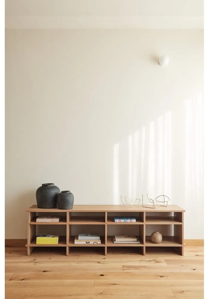 Szafka pod TV w dekorze dębu w naturalnym kolorze 180x50x40 cm Inari – Teulat