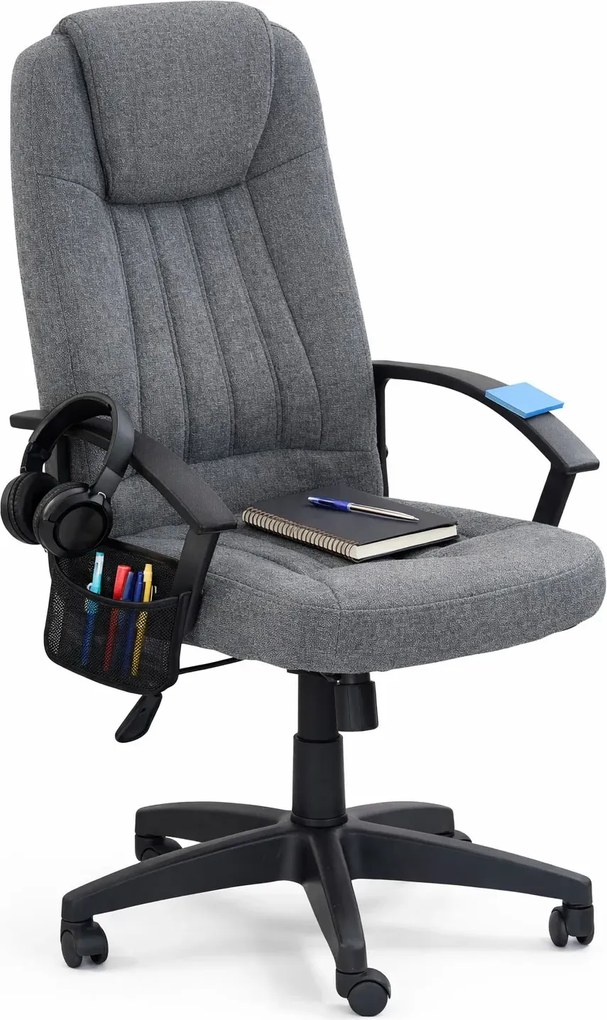 Szare obrotowe krzesło biurowe do komputera W0-H36