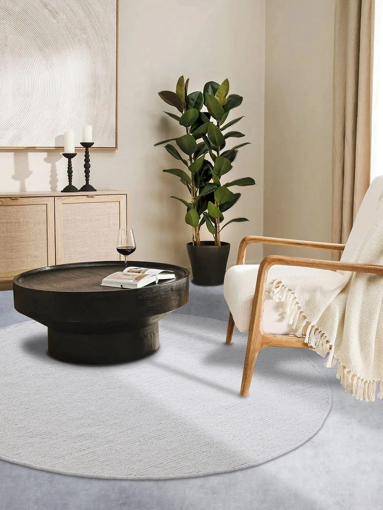 Dywan wełniany Villeroy & Boch kremowy koło 160 cm x 160 cm