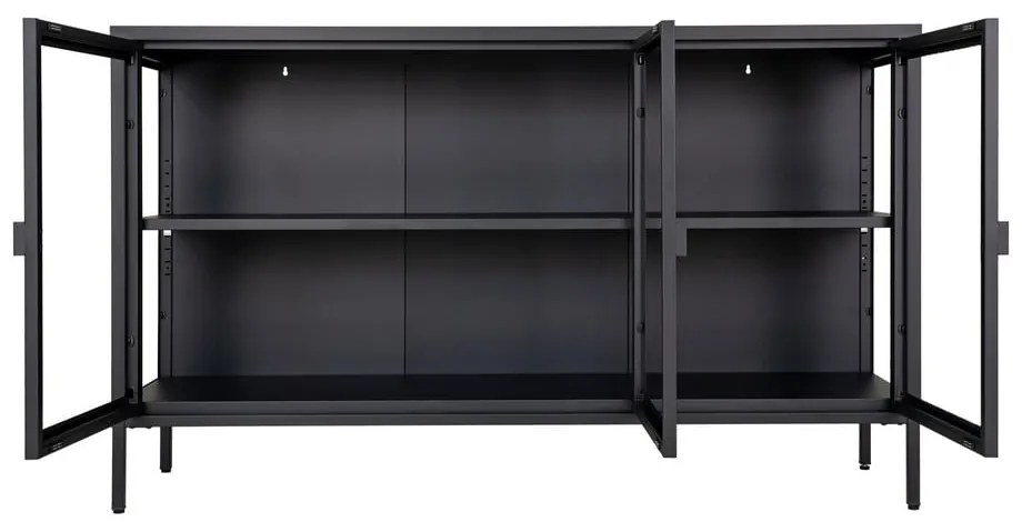 Czarna metalowa witryna 140x85 cm Brisbane – House Nordic