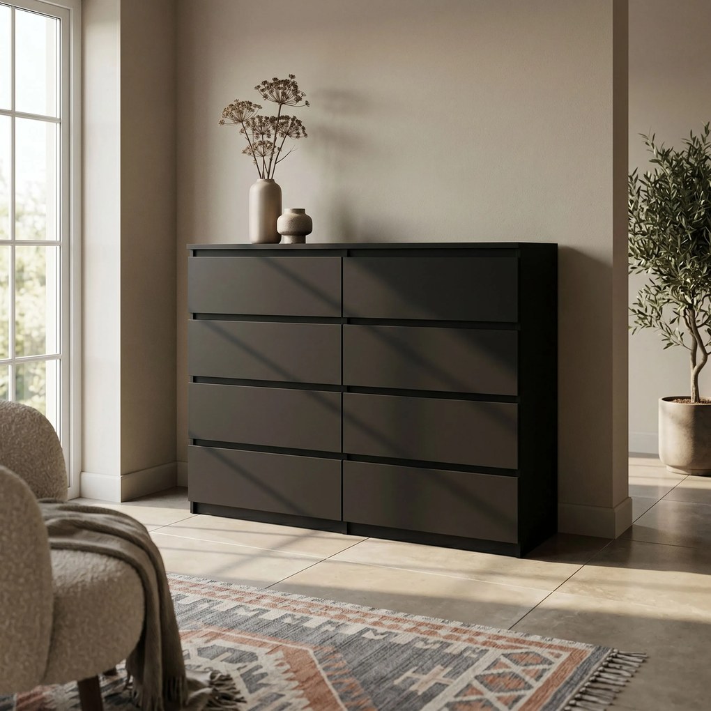 Komoda NUDO 138,5 cm do Salonu Sypialni Czarny