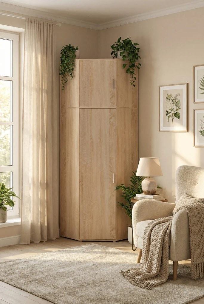 Skandynawska szafa narożna z nadstawką N0-R28