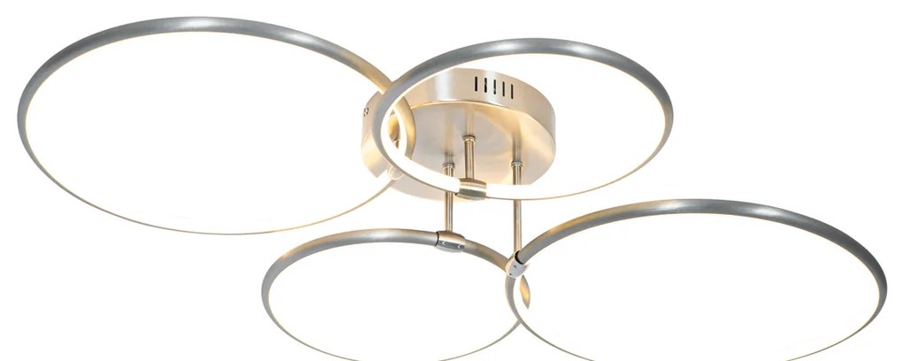 Lampa sufitowa ze stali z wbudowanym LED 3-stopniowo ściemnialna 4-punktowa - Joaniqa Nowoczesny Oswietlenie wewnetrzne