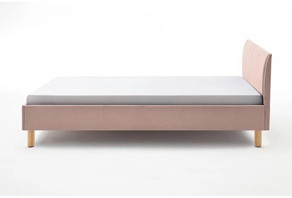 Różowe tapicerowane łóżko jednoosobowe bez stelaża 120x200 cm Lena – Meise Möbel