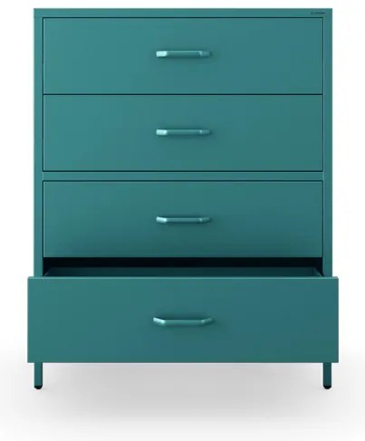Komoda szafka metalowa morska / turkusowa Modern CARLA, 800 x 1015 x 400 mm