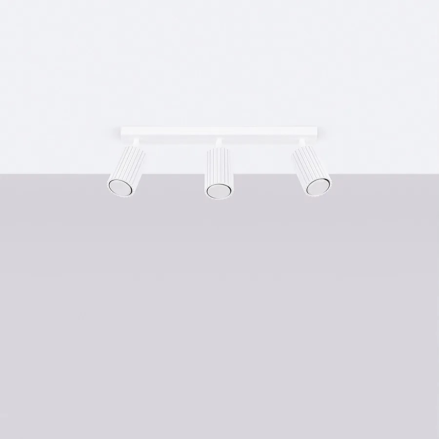 Lampa sufitowa minimalistyczny Gloow, aluminium - 3 źródło światła 4000K - L.45 x H.16.5 cm - biały