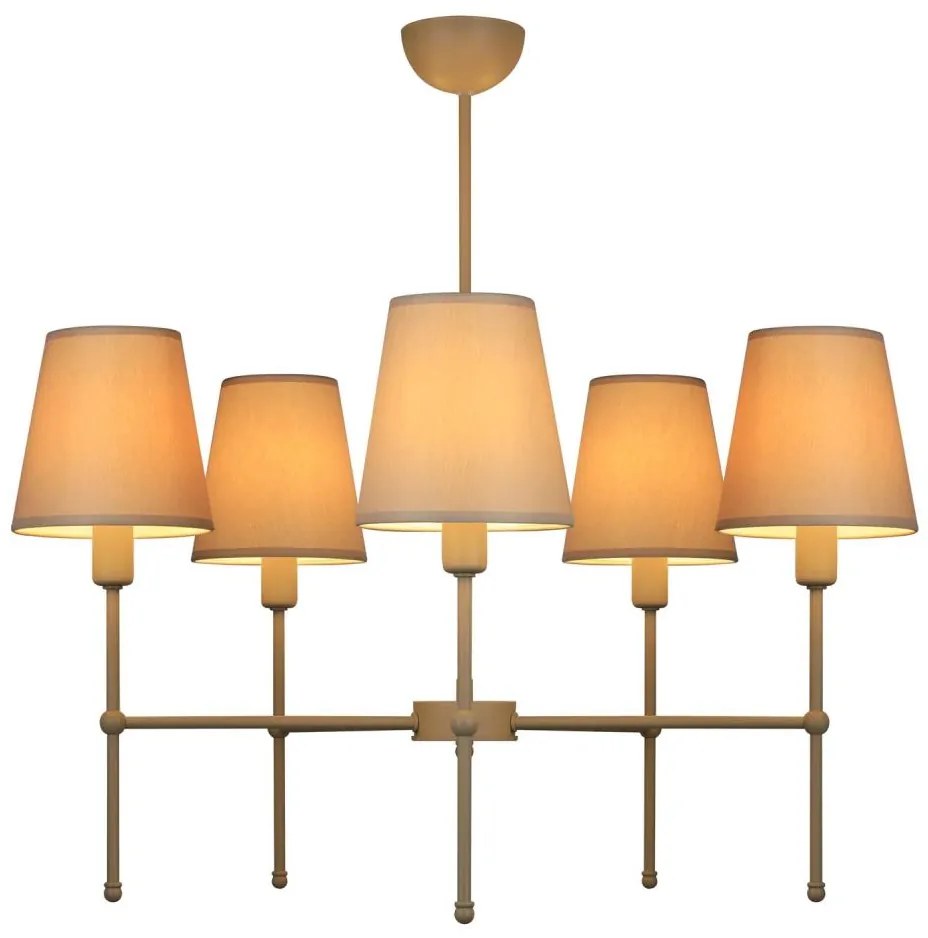 Żyrandol na pręcie MADELA 5xE14/40W/230V biały/beżowy