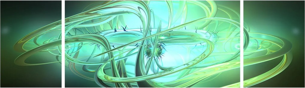 Obraz zielonej abstrakcji (170x50 cm)