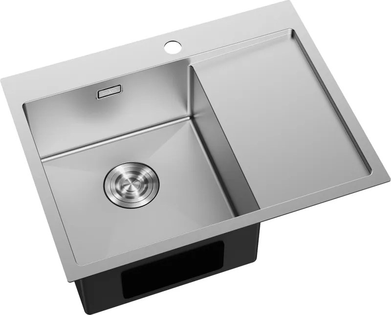 Mexen Exar zlewozmywak stalowy 1-komorowy z ociekaczem, lewy 620 x 480 mm, inox - 6431621005L-01