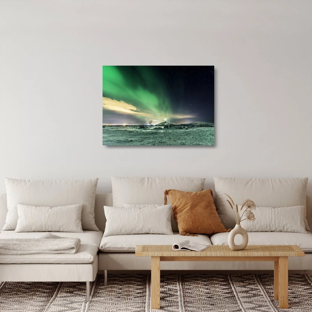 Obraz na szkle zorzy polarnej (70x50 cm)
