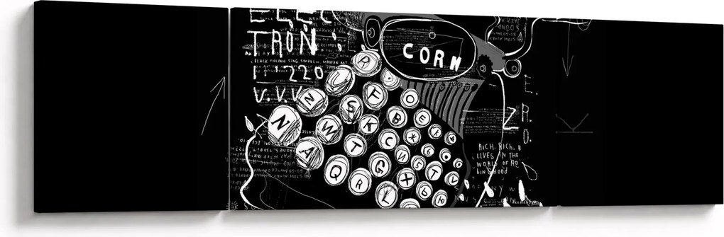 Obraz - Rysunek w stylu Banksy (170x50 cm)