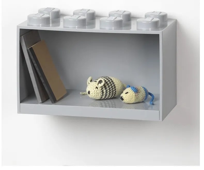 Dziecięca szara półka ścienna LEGO® Brick 8