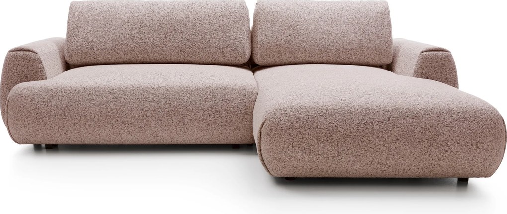 Masseno Narożnik ZEST z funkcją spania i pojemnikiem na pościel Narozniki L, Rozkładana sofa - Różowy, PUENTE 68