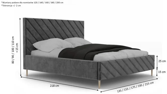 Łóżko sypialniane PINKI I - 200x200