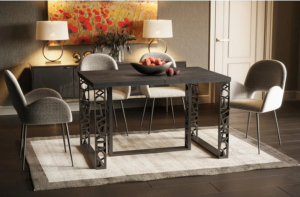 Stół rozkładany EWEREST MAX 130(250)x85 beton ciemny