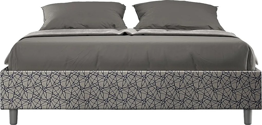 Łóżko wyposażone w stelaż z listwami tapicerowane 160x210 tkaniny Era 09 Niebieski Azelia