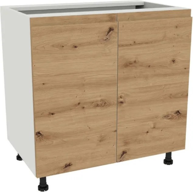 Zestaw Mebli Kuchennych MODERN 170 cm Biały Połysk/Dąb Nowoczesny