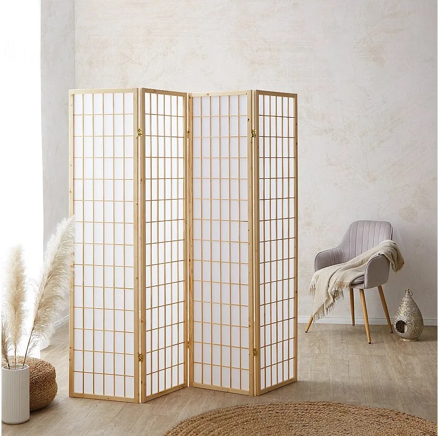 Parawan 175x176x2,2 cm Naturalny Shoji