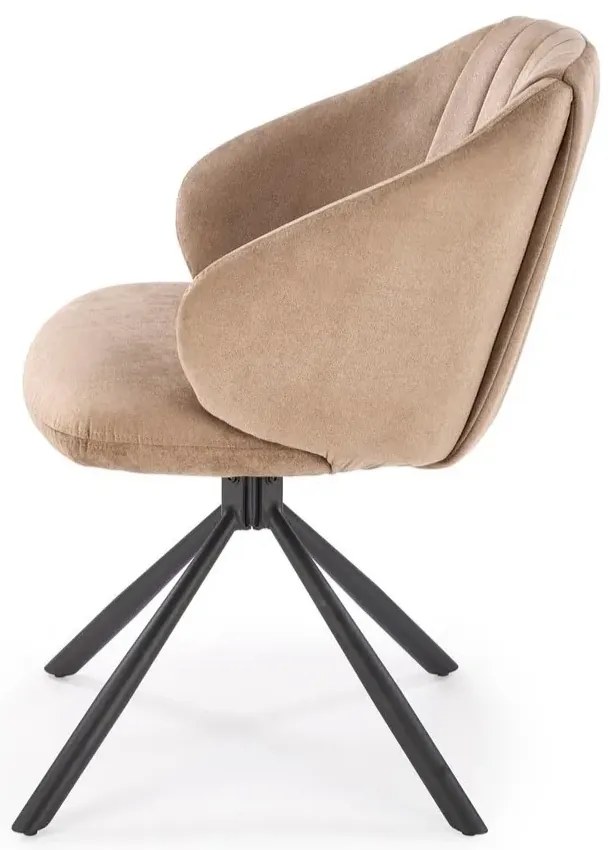 Krzesło tapicerowane K533 cappuccino/czarne obracane HALMAR