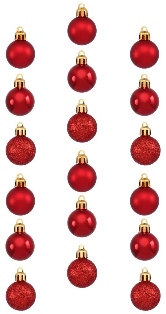 Bombki z tworzywa sztucznego, różne wzory, Ø 3 cm, 18 szt.