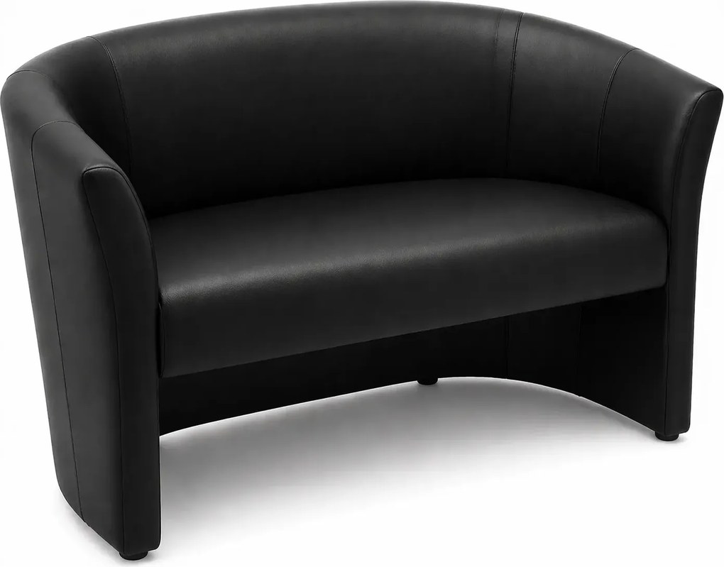 Czarna sofa dwuosobowa ekoskóra A4-S43