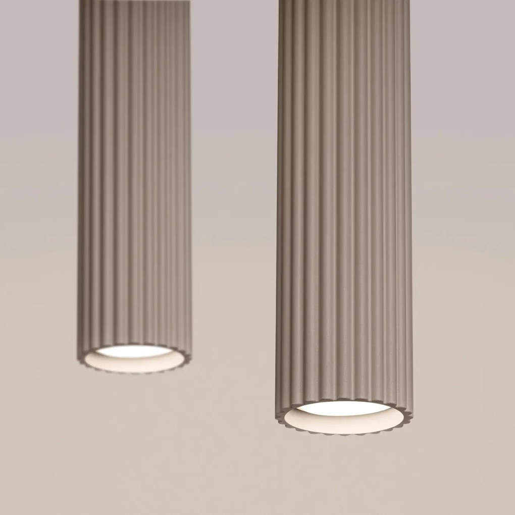 Lampa wisząca KARBON 2 taupe ryflowana SOLLUX  LIGHTING