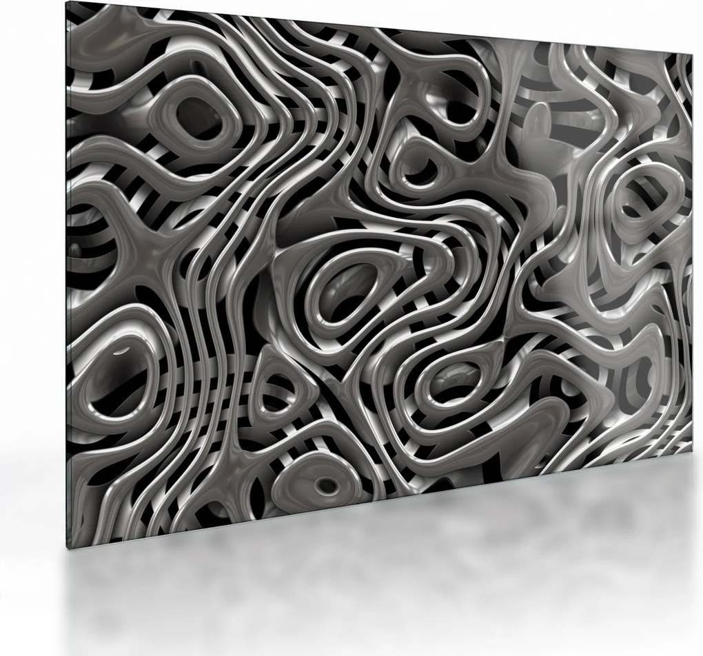 Obraz na szkle - Metaliczna abstrakcja (70x50 cm)