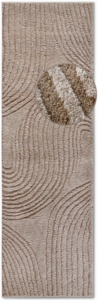 Dywan nowoczesny 3D Elle Collection Gallery Geometria beżowy 80 cm x 240 cm