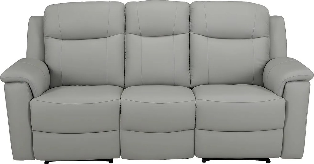 Kanapa 3-osobowa z funkcją relax EVASION ze skóry – Kolor jasnoszary