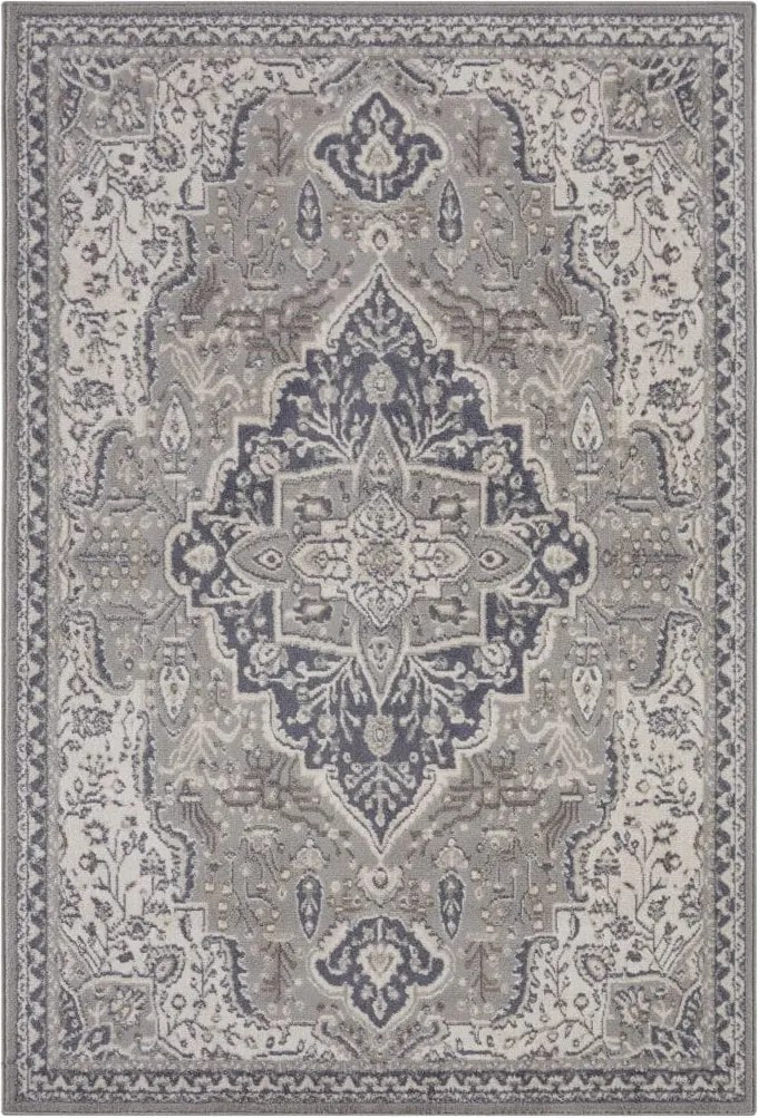 Dywan Terrain designerski Orientalny Ornament Szaro-Kremowy z krótkim włosiem 200 cm x 280 cm Certyfikat Oeko-Tex