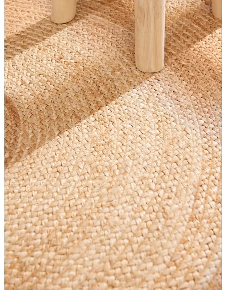 Okrągły dywan z juty dwustronny/tkany ręcznie w kolorze kości słoniowej ø 100 cm Jutta Ivory – Hanse Home