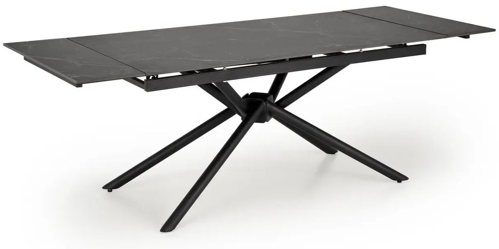 Stół rozkładany VITORINO 160(220)x90 czarny marmur HALMAR