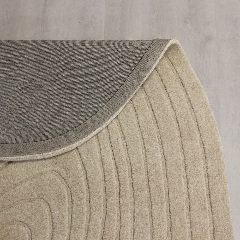 Kremowy wełniany dywan 200x290 cm Puddle Wool – Flair Rugs