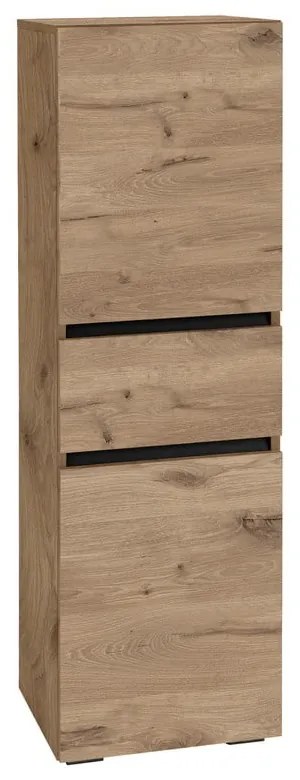 Wysoka wąska szafka łazienkowa w dekorze dębu 38x130 cm Wisla – Støraa